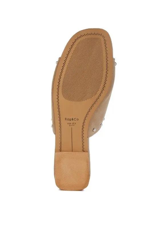 Odalia Soft Suede Leather Studded Flats for Women - Love Salve